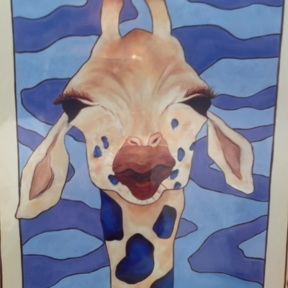 Marne Jaye Tile Art 8X10 Glossy Giraffe Border Graphics African Animals Signed - Picture 3 of 9